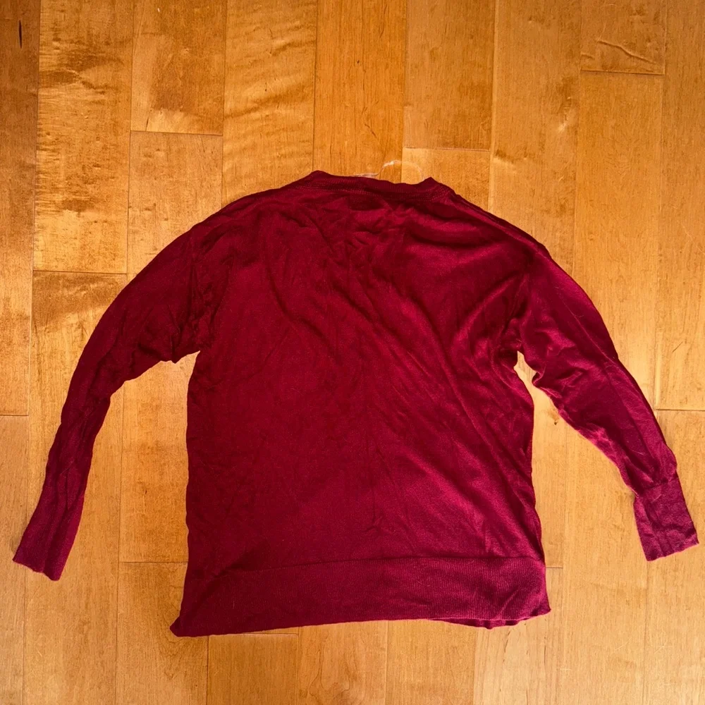 Target A New Day V Neck Red Sweater with Slits at the hips - Picture 6 of 7